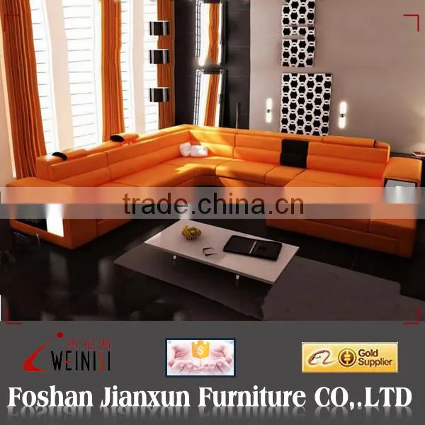 JJ168 orange leather chaise