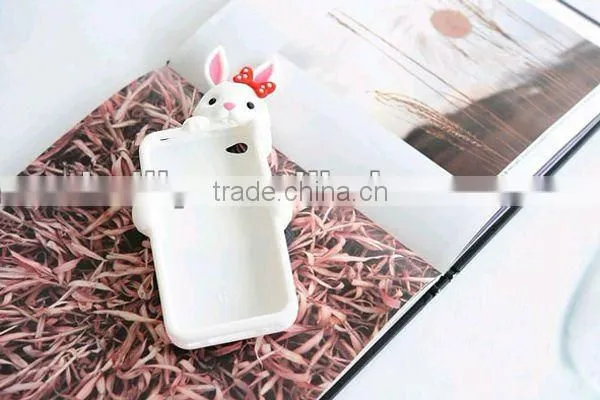 2013 the most lovely new rabbit design silicone mobile phone case