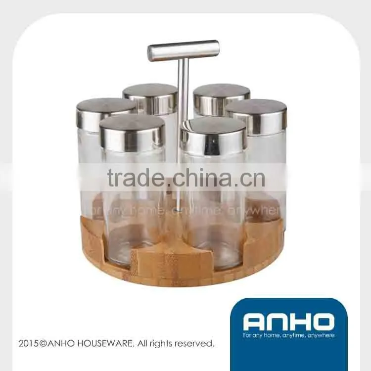 FSC certificated Bamboo 6 Bottles Holder (Cruet)