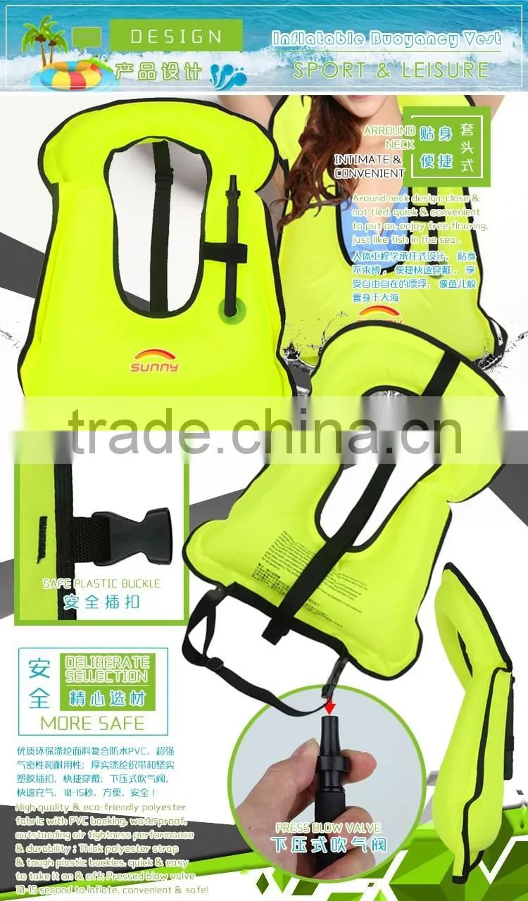 Eco-friendly Polyester Swimming Buoyancy Jacket Air Inflatable Donut Vest