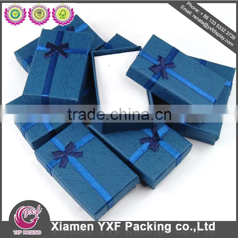 Jewerly paper board paper packaging box with ribbon