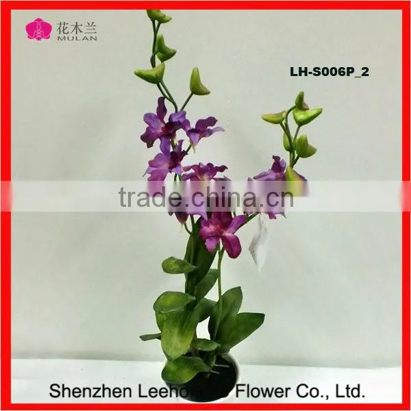 Long Stem Flowers Potted Artificial Inoor Decorative Flowers Purple