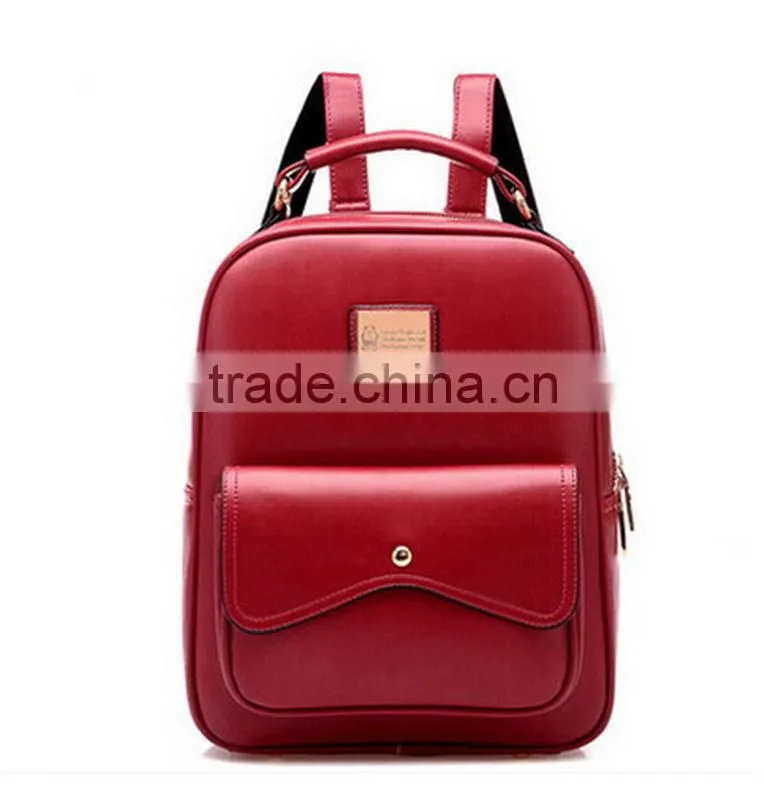 Women Girl Double Leather Shoulder Backpack bag School Bag Satchel Bookbag