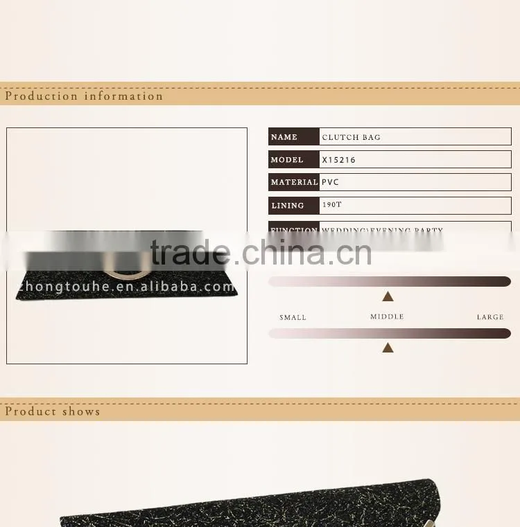 ladies best sell vogue evening pvc envelop clutch bag