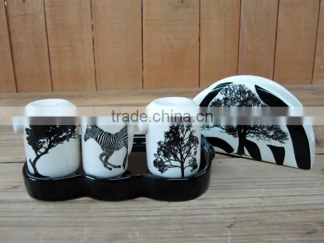 Modern Zebra Decal Ceramic Vase for Decoration