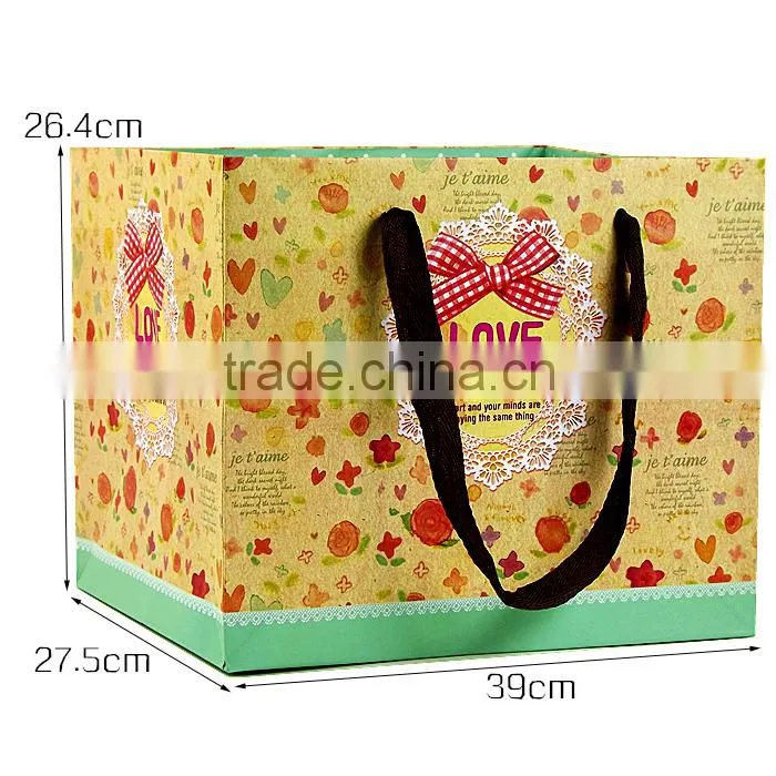 Square Colorful Printing Paper Shopping Bag