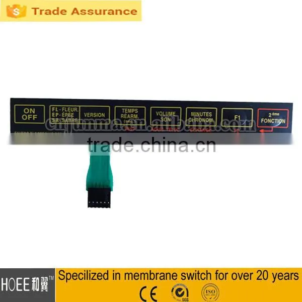 Custom design and made high quality polycarbonate 3M 468MP membrane buttons keypad switch