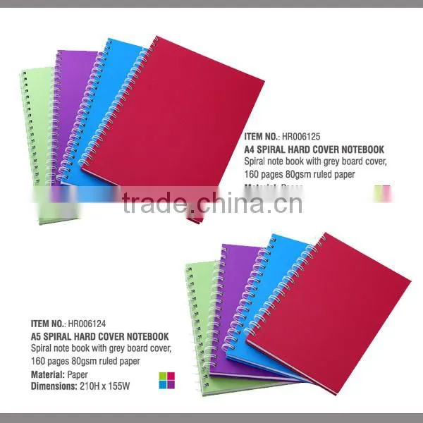 A4 spiral book with hard cover