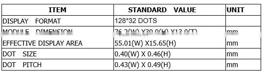 graphic lcd module small size lcd display 128x32 dots