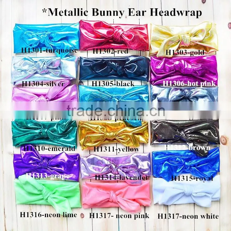 New hair accessories wholesale fashion metallic messy bow headwrap,large bowknot head band/hair bands for kids