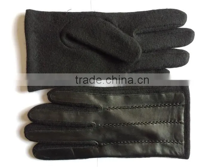 Mens suede leather gloves with cashmere lined For Workout