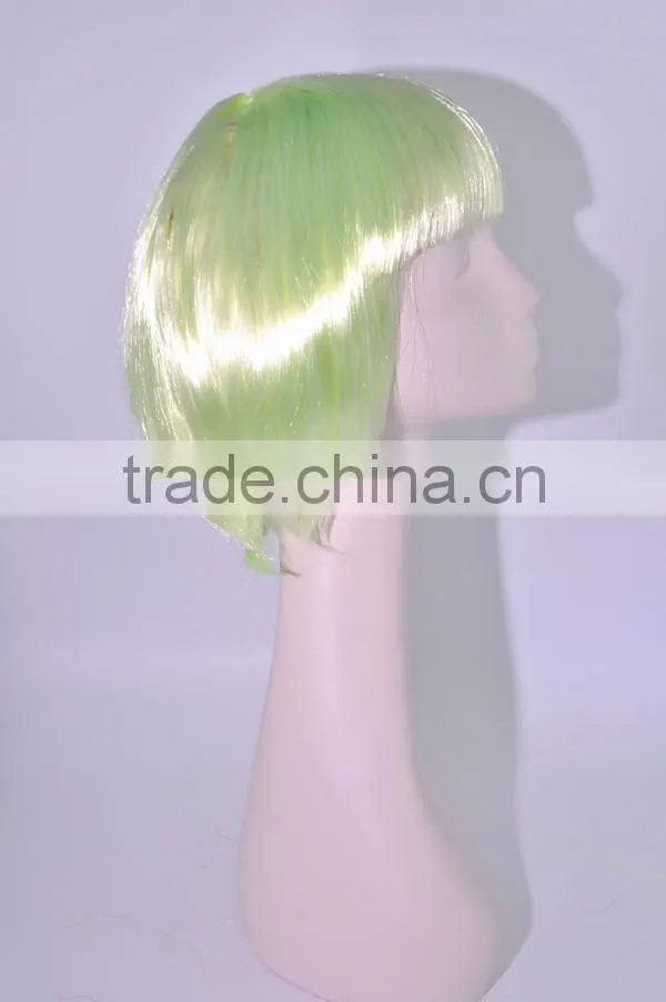 A018 beauty pale green color bob wigs,short synthetic cosplay hair wig in stock