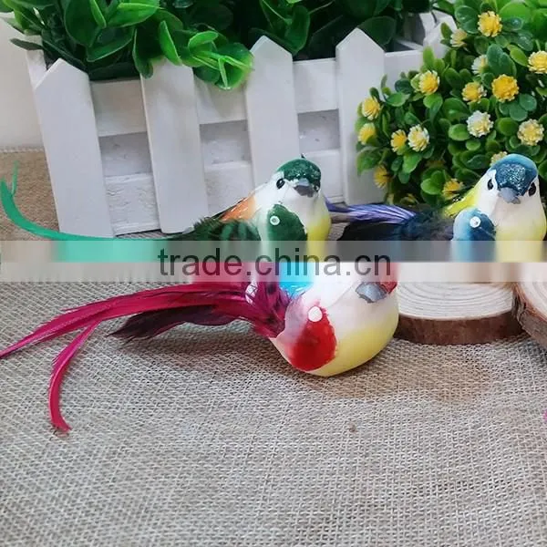 Christmas home ornaments artificial feather and foam birds