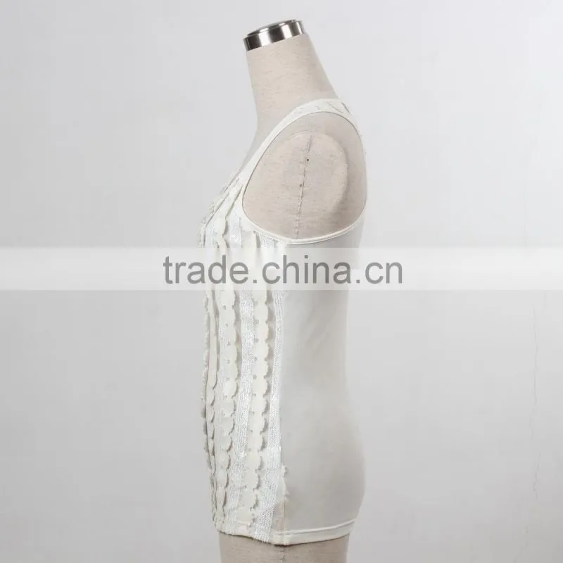F5S15312 Fashion Paillette Tank Top For women