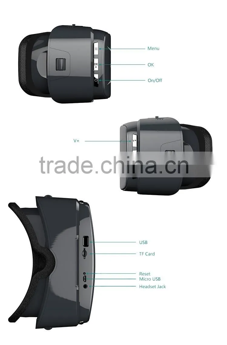 2017 high-end andriod 2k screen vr all in one 3d