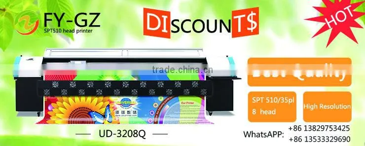 Phaeton UD-3208Q 3.2m outdoor banner wide format inkjet printer (SPT510/35pl ,8 head ,high speed)