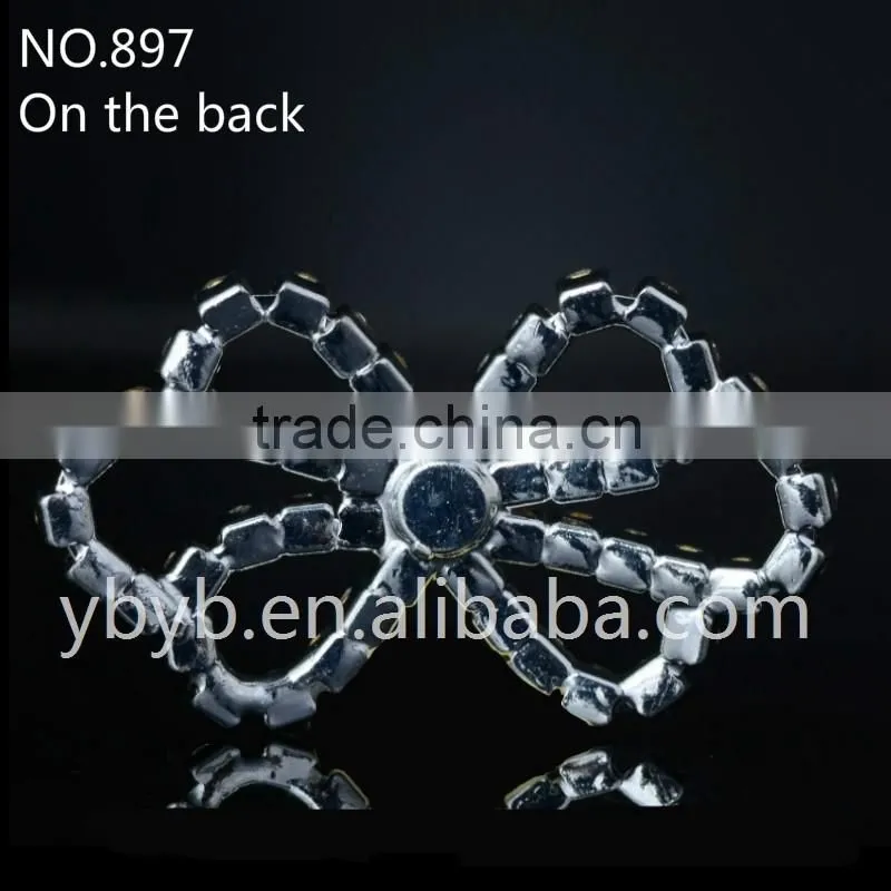 Hot ! Small Rhinestone Ribbon Button For Wedding Invitation-897