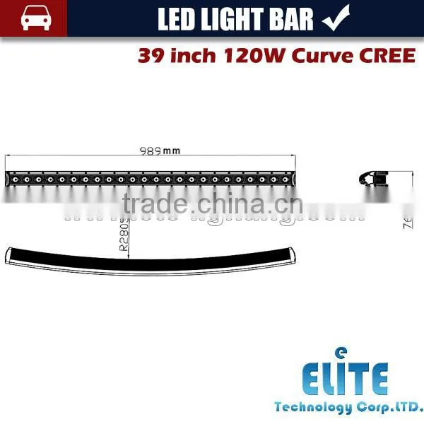 39 inches 120W Car LED light bar Curved High Lumens Super bright