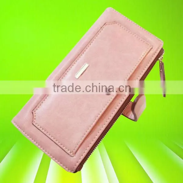 Luxury and fancy hand made ladies clutch leather purse made in China