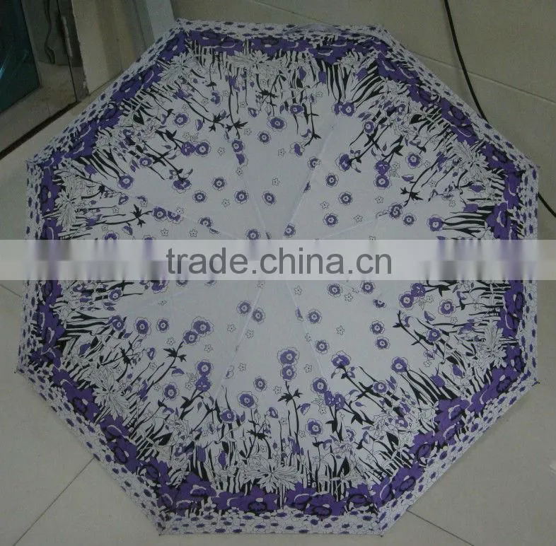 2015 good quality foldable printed umbrella,auto open and close umbrella,3 section Umbrella