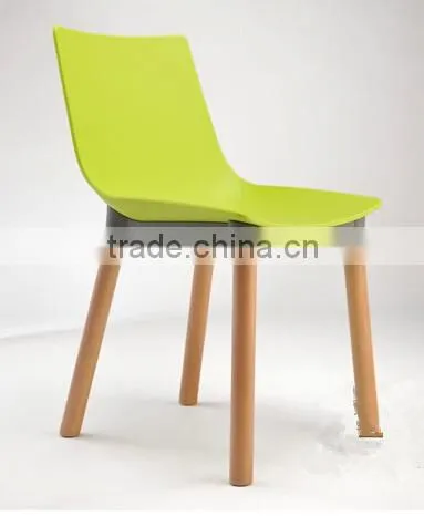 High Quality New Design Plastic Wooden Legs Chair Wholesale