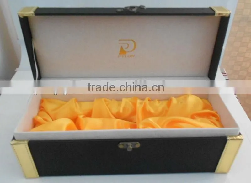 MDF wine box covered leather fits one bottel