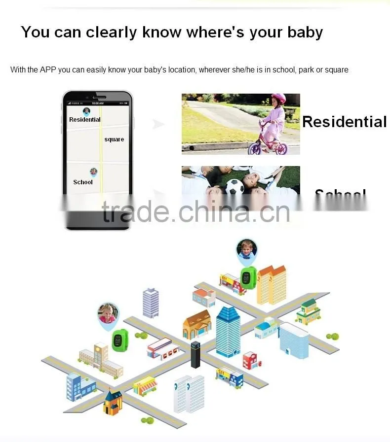 Child wrist watch phone Position monitoring kids gsm gps tracker watch