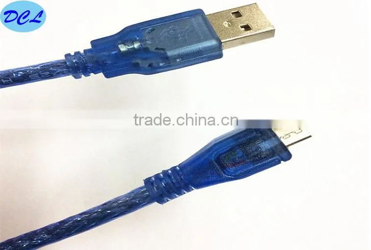 1.5M USB2.0 cable Male to Micro 5PIN Transparent blue model