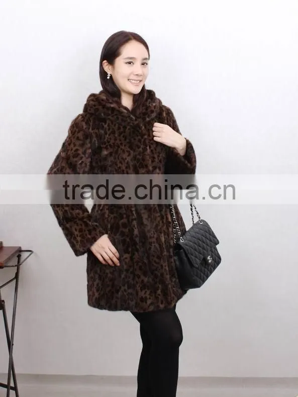Fashion genuine knitted mink fur coat for women MC10