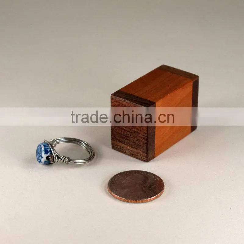 Super mini black walnut wood ring box wholesale