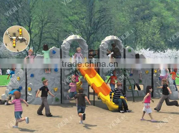 2015 Top-quality outdoor playground artificial climbing walls for kids