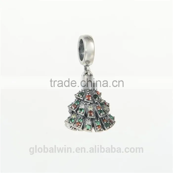 Christmas Tree Charm Me Products Charms European Charm Bracelet Necklace 100% Real 925 Sterling Silver S212 Aaa Cubic Zirconia