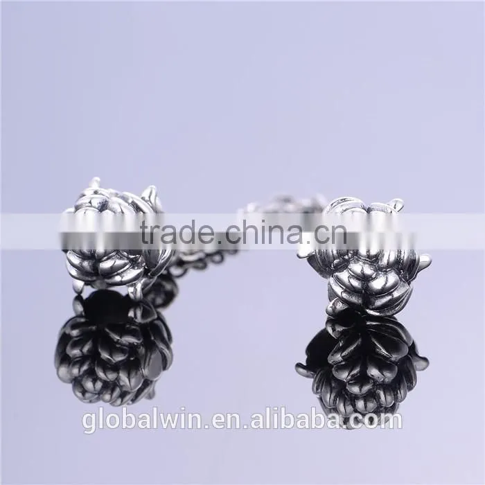 Rubber Stopper Safty Chain Wholesale Engravable Custom Charms 925 Silver Beads Charm