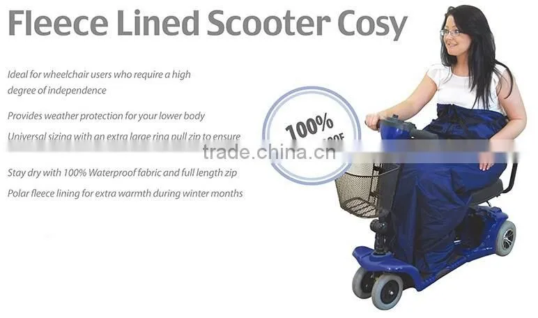 Wheelchair Accessories Fleece Lining Waterproof Scooter Cosy Warm Full Length Zip Phone Pocket Scooter Clothing