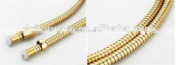 Gold shower hose extension, shower flexible stainless steel hose, 1.5m hot water flexible hose