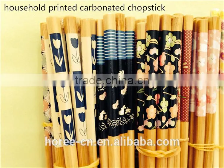 Chinese round bamboo reusable chopsticks with pattern