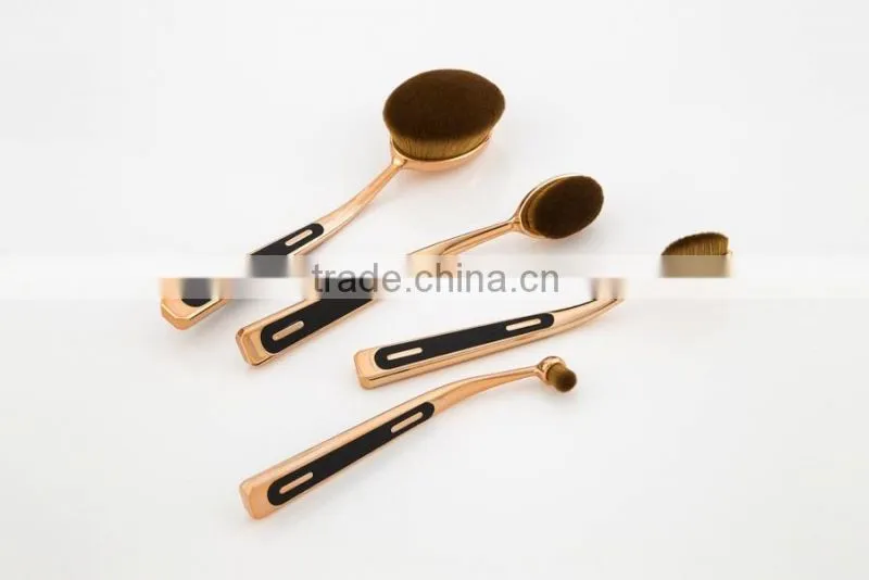Super quality Pro4 Makeup Brushes Toothbrush Oval makeup Brush Foundation Powder Kit Golf Shape Pipe Makeup Brushes Set 4pcs/set