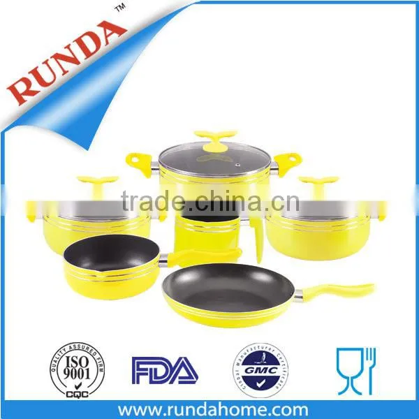 Metalic Yellow Coating Prestige Non Stick Cookware Sets