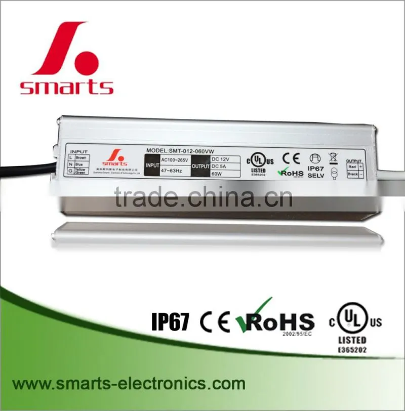 12V 24V constant voltage 60W led waterproof switching power Supply