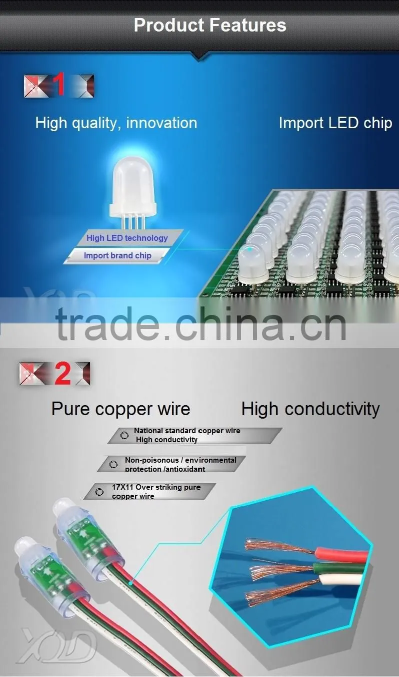 led pixel string 3 copper wires outdoor dmx lighting for led project