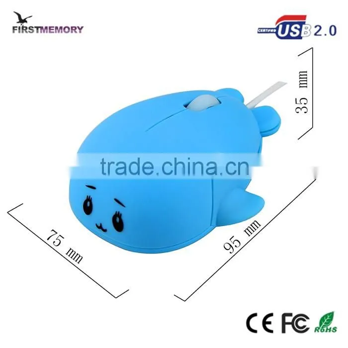 Endangered species dolphin shape optical wired gift mouse