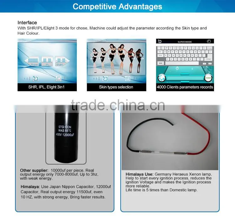 permanent treatment popular ipl pulsed light hair removal equipment