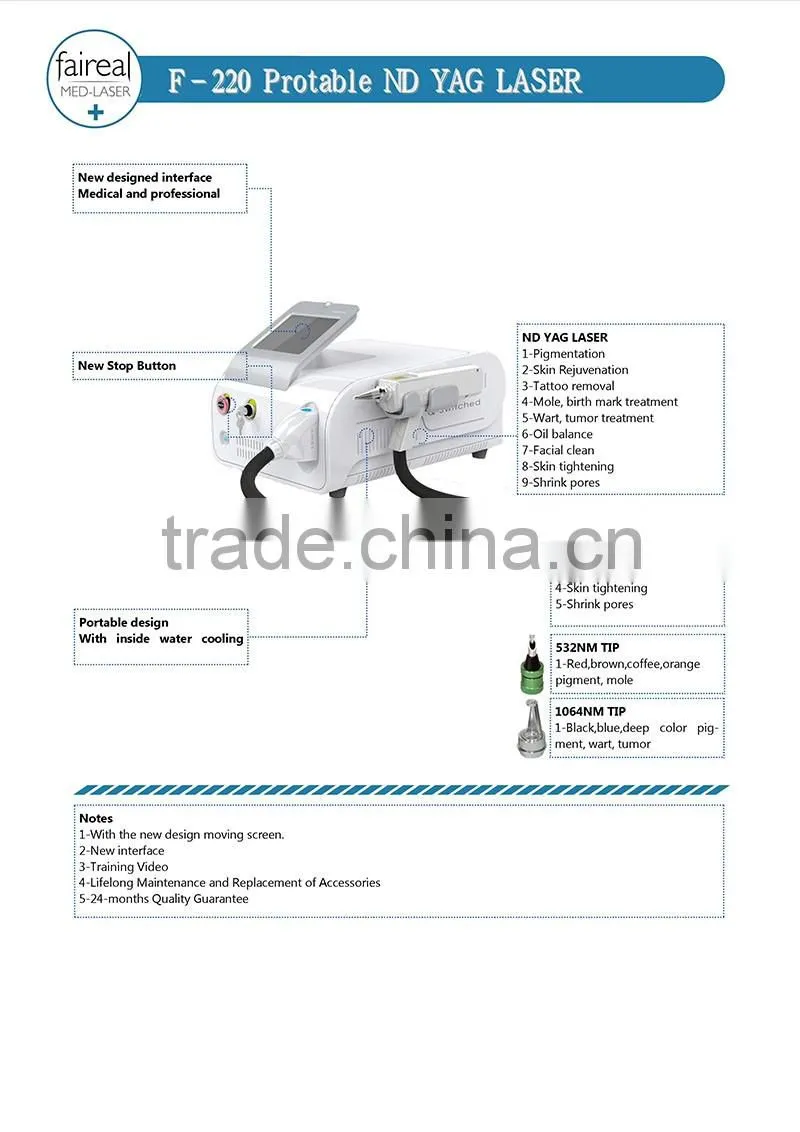 2015 Newest nd yag laser Laser Beauty Equipment tattoo removal nd yag laser instrument