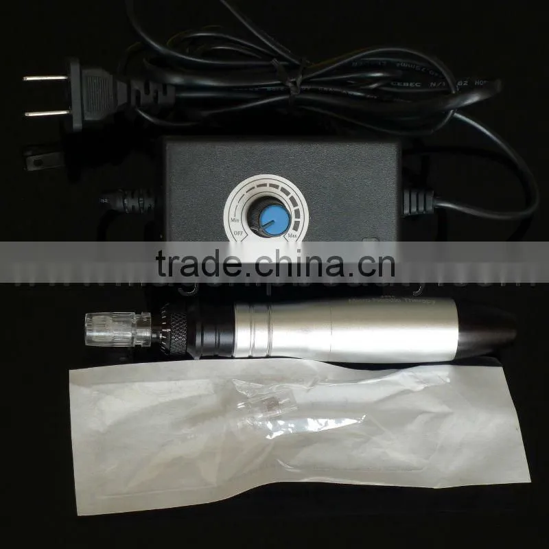 derma pen 2013 sales promotion 12 needles vibrating electric microneedle machine with free changable heads