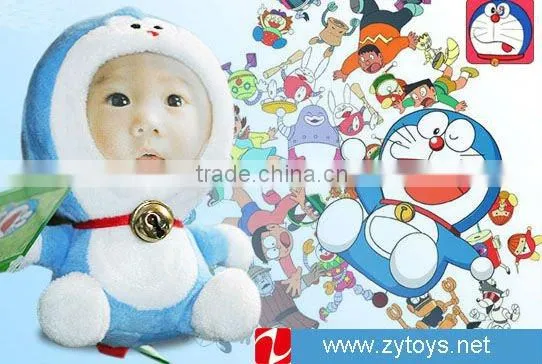 3d face plush rabbit toy with photo
