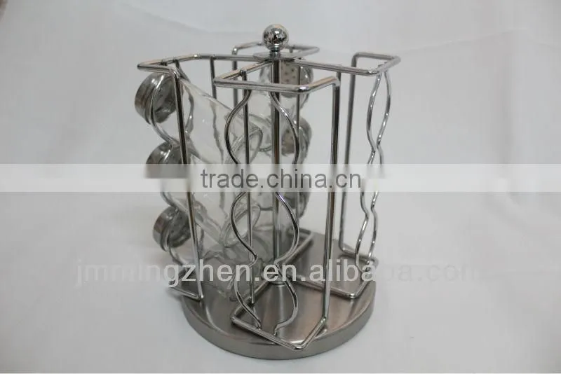 glass spice set,13pcs revolving glass spice set
