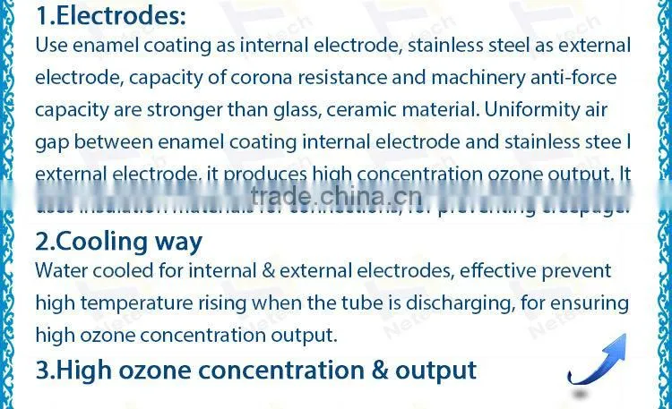 hot sale water cooled enamel ozone tube