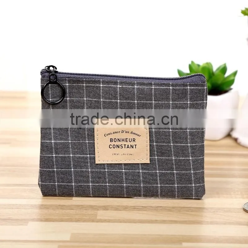 Concise style/Custom various designs jute canvas retro coin purse
