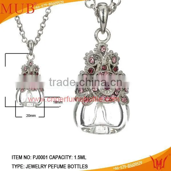 Flower shaped Perfume bottle jewelry Necklace for women wholesale
