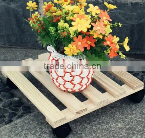 High quality wooden flower pot stands /wooden plant dolly stands